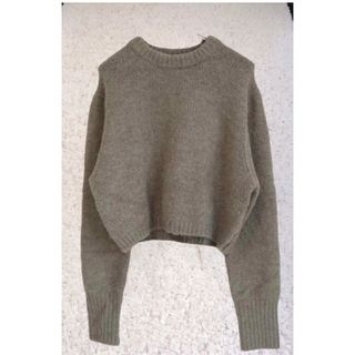 ザラ(ZARA)の美品‼︎ZARA アルパカ混クルーネックショートニット　Lサイズ(ニット/セーター)