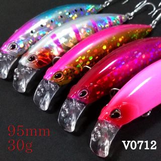 ヘビーシンキングミノー30g　5本セット　v0712(ルアー用品)