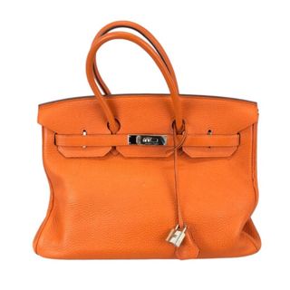 エルメス(Hermes)の　エルメス HERMES バーキン35 ▢N刻 オレンジ シルバー金具 トゴ レディース ハンドバッグ(ハンドバッグ)