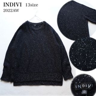 インディヴィ(INDIVI)のINDIVI 洗える クルーネック カラーネップニット 大きいサイズ 13 XL(ニット/セーター)