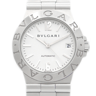 ブルガリ(BVLGARI)の内部点検済 BVLGARI ブルガリ ディアゴノ スポーツ LCV35S デイト 白 ホワイト SS ステンレス メンズ 自動巻き【6ヶ月保証】【腕時計】【中古】(腕時計(アナログ))
