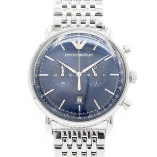 エンポリオアルマーニ(Emporio Armani)の電池交換済 EMPORIO ARMANI エンポリオアルマーニ クロノグラフ AR-11238 50m防水 デイト 青 ブルー SS ステンレス メンズ クォーツ 【腕時計】【中古】(腕時計(アナログ))