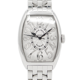 フランクミュラー(FRANCK MULLER)のFRANCK MULLER フランクミュラー トノーカーベックス レリーフ 5850SCREL シルバー ギョーシェ SS ステンレス 自動巻き【6ヶ月保証】【中古】【腕時計】(腕時計(アナログ))