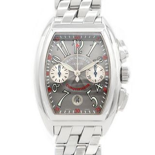 フランクミュラー(FRANCK MULLER)のFRANCK MULLER フランクミュラー コンキスタドール クロノグラフ 8005CC デイト シルバー グレー ギョーシェ SS ステンレス メンズ 自動巻き【6ヶ月保証】【中古】【腕時計】(腕時計(アナログ))