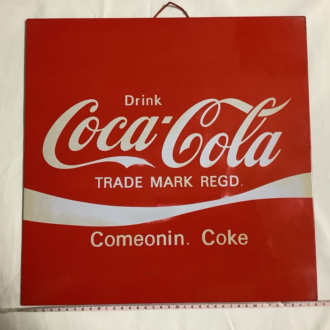 コカ・コーラ(コカコーラ)のコカコーラ Coca-Cola 古いヴィンテージ看板 昭和レトロ ビンテージ エンタメ/ホビーのコレクション(ノベルティグッズ)の商品写真