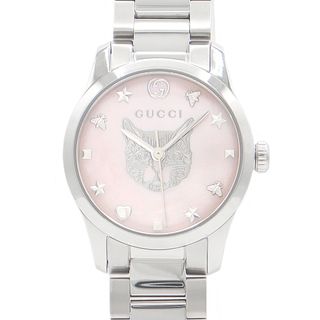 グッチ(Gucci)の電池交換済 GUCCI グッチ Gタイムレス ミスティックキャット YA1265013 126.5 ピンクシェル SS ステンレス レディース クォーツ【6ヶ月保証】【腕時計】【中古】(腕時計)