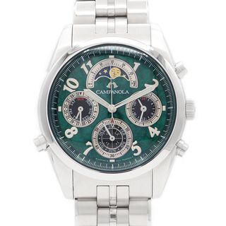 シチズン(CITIZEN)の電池交換済 CITIZEN シチズン CAMPANOLA カンパノラ グランドコンプリケーション ?鳥 クロノグラフ CTR57-1102 ムーンフェイズカレンダー 緑 グリーン SS ステンレス メンズ クォーツ【6ヶ月保証】【腕時計】【中古】(腕時計(アナログ))