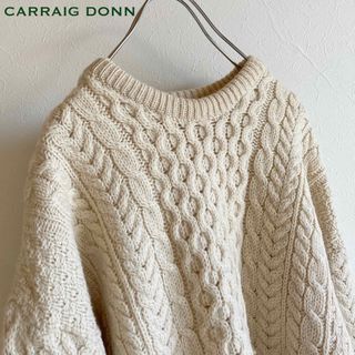 キャレイグドン(CARRAIG DONN)のアイルランド製 キャレイグドン ケーブル アランニット エクリュ ゆったり(ニット/セーター)