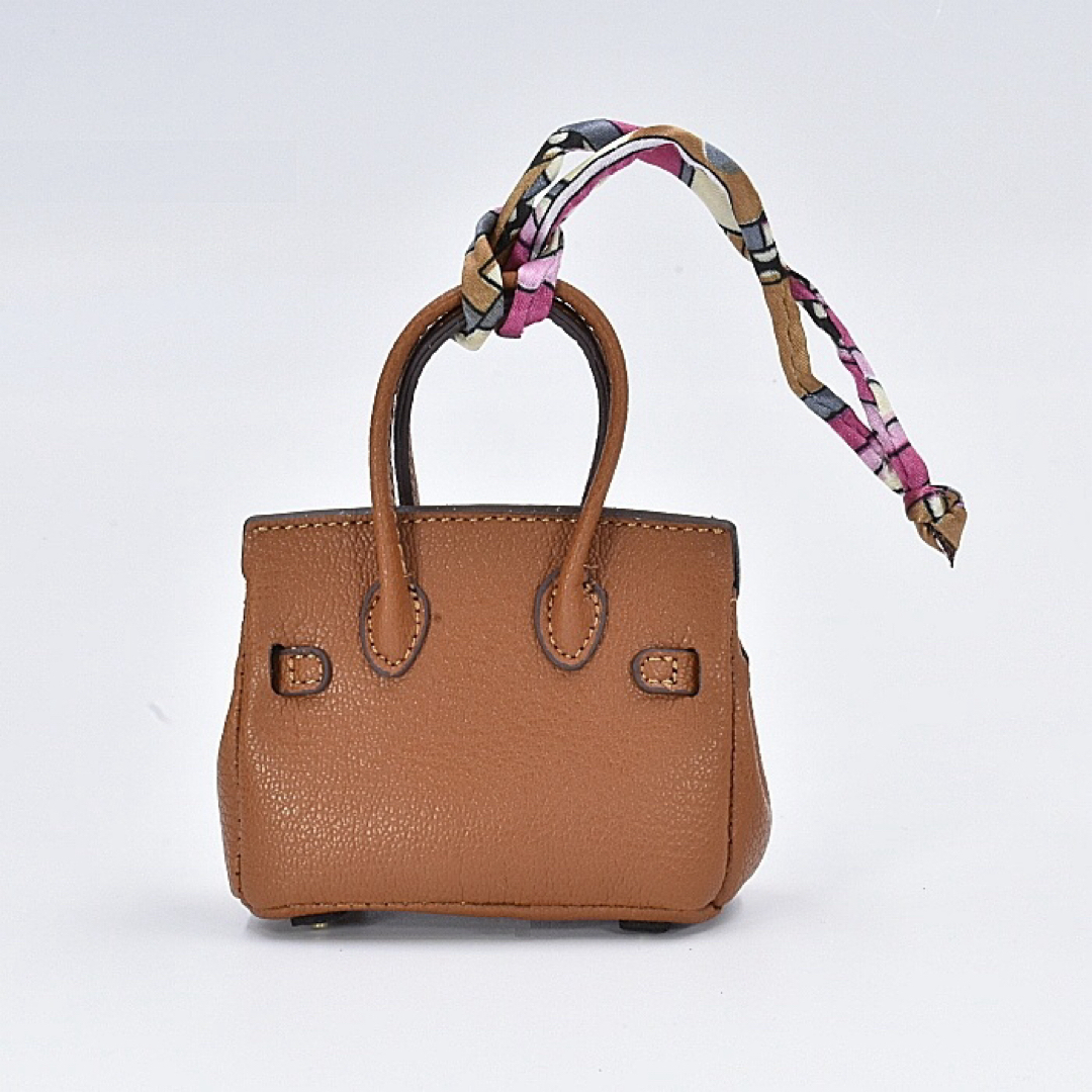  ミニ バッグ チャーム スカーフ装飾 タッセル キーホルダー リング 33 ハンドメイドのファッション小物(バッグチャーム)の商品写真