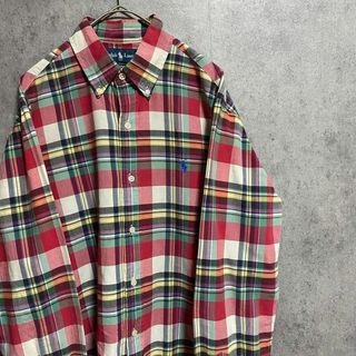 ラルフローレン(Ralph Lauren)の90S ラルフローレン　長袖　BDシャツ　チェック　綿　メンズS 古着(シャツ)