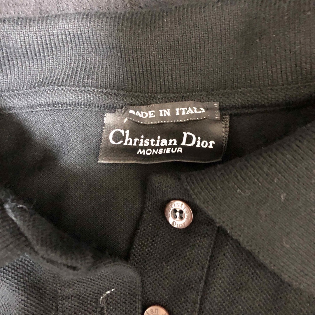 Christian Dior(クリスチャンディオール)のクリスチャンディオール　dior monsieur ポロシャツ　xs ブラック メンズのトップス(ポロシャツ)の商品写真