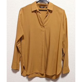 ユニクロ(UNIQLO)の【最終値下】レーヨン エアリー スキッパーカラー ブラウス 長袖(シャツ/ブラウス(長袖/七分))