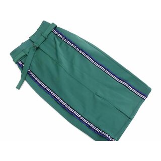 ダブルクローゼット(w closet)のw closet ダブルクローゼット フリルテープ ロング スカート sizeF/緑 ◇■ レディース(ロングスカート)