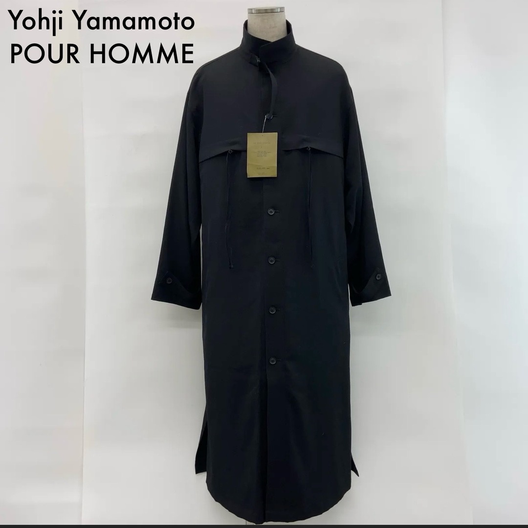 Yohji Yamamoto(ヨウジヤマモト)の【Yohji yamamoto pour homme】【20AW GABARINNER BAG POCKET SHIRT COAT 国内正規品】 メンズのジャケット/アウター(ステンカラーコート)の商品写真