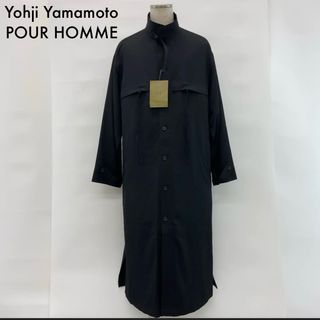 ヨウジヤマモト(Yohji Yamamoto)の【Yohji yamamoto pour homme】【20AW GABARINNER BAG POCKET SHIRT COAT 国内正規品】(ステンカラーコート)