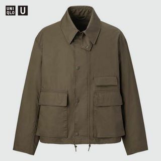 ユニクロ(UNIQLO)の極美品 UNIQLO U ユーティリティショートブルゾン オリーブ L(ミリタリージャケット)