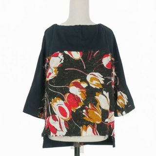 マルニ(Marni)のマルニ MARNI 21AW 花柄 リボン 半袖 ブラウス シアー 切替 36(カットソー(長袖/七分))