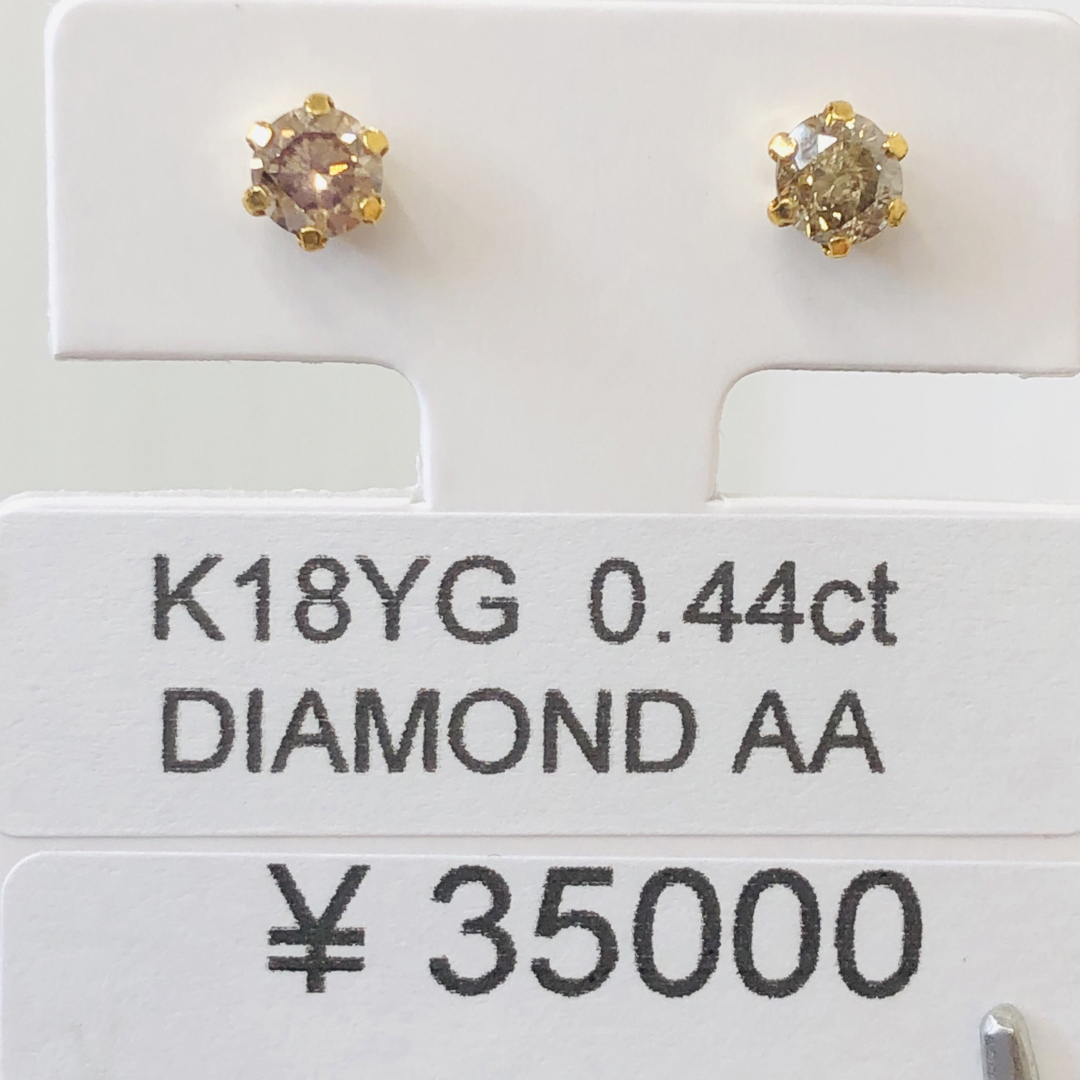 ラウンドサイズDE-24099 K18YG ピアス ダイヤモンド 0.44ct
