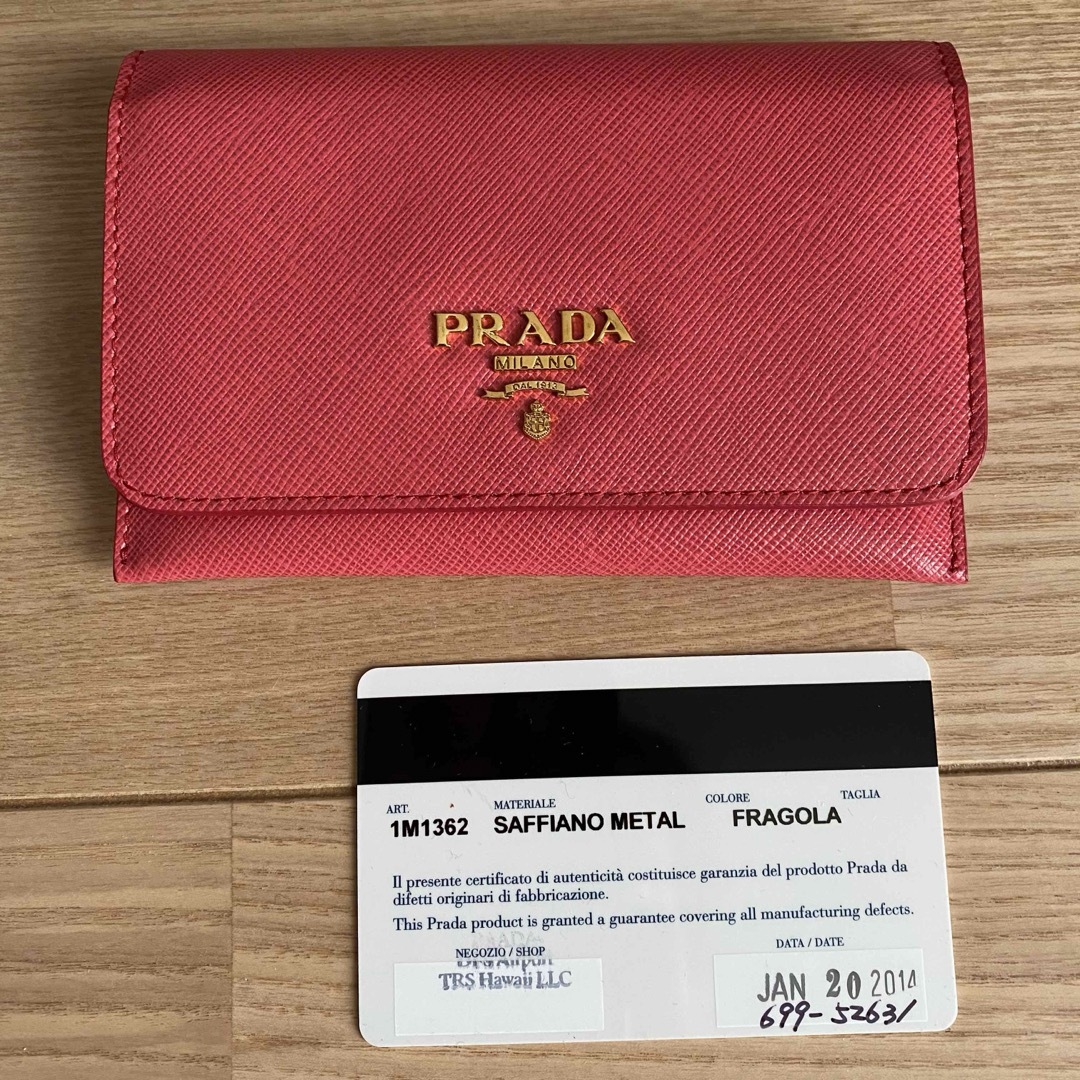 PRADA プラダ ハワイ購入 カードケースピンク - 名刺入れ