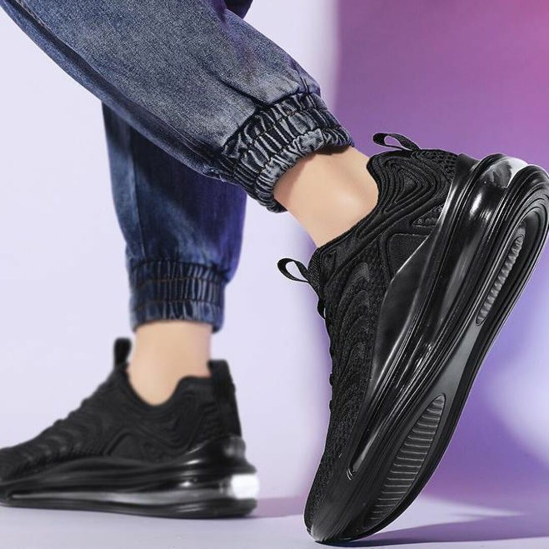 26.5cmメンズスニーカーシューズランニングウォーキングブラック運動靴ジムk1 メンズの靴/シューズ(スニーカー)の商品写真