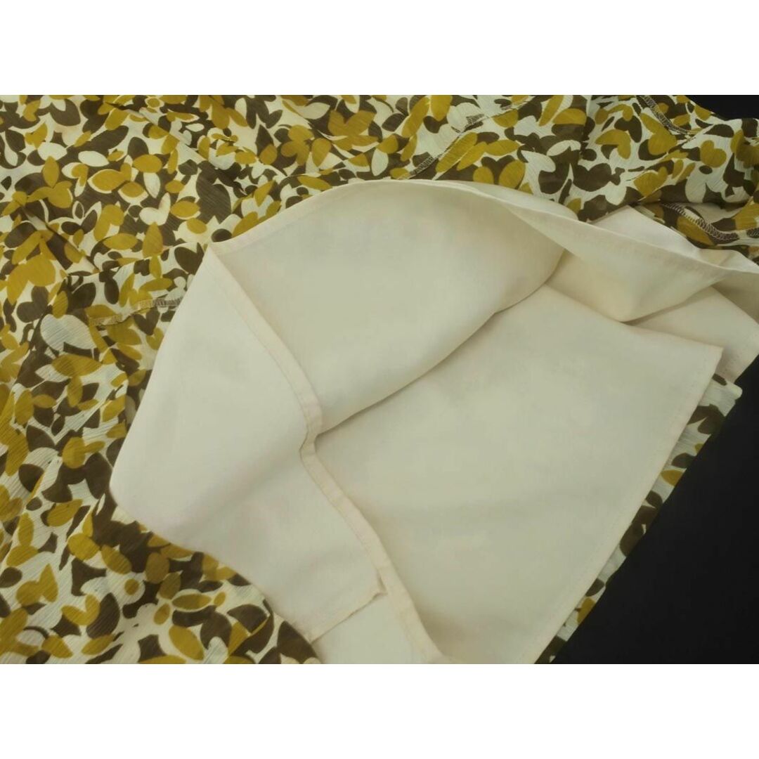 NOLLEY'S(ノーリーズ)のNOLLEY'S ノーリーズ MICO COULIER 花柄 フレア スカート size38/茶ｘ白ｘ黄 ■■ レディース レディースのスカート(ひざ丈スカート)の商品写真