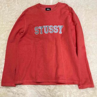 ステューシー(STUSSY)の美品　ステューシー　刺繍　ロゴ　オレンジ　スウェット　希少　M(スウェット)