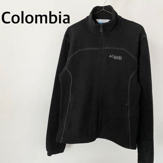 コロンビア(Columbia)のコロンビア　ブラック　フルジップ　ボアフリース　アウター　刺繍ロゴ(ブルゾン)