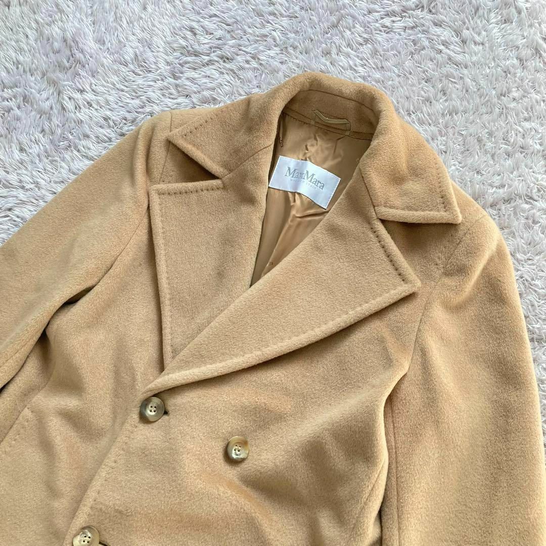 Max Mara カシミヤ混 ダブル コート 38 白タグ マックスマーラ