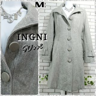 イング(INGNI)のM：美品★ウールコート／イング★ライトグレー(ロングコート)