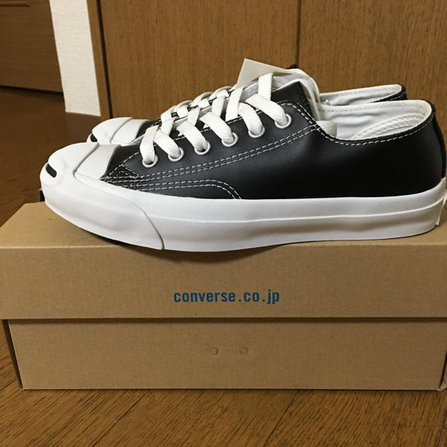 CONVERSE(コンバース)の在庫ラス1◆新品 23cm レザー コンバース ジャックパーセル ブラック レディースの靴/シューズ(スニーカー)の商品写真