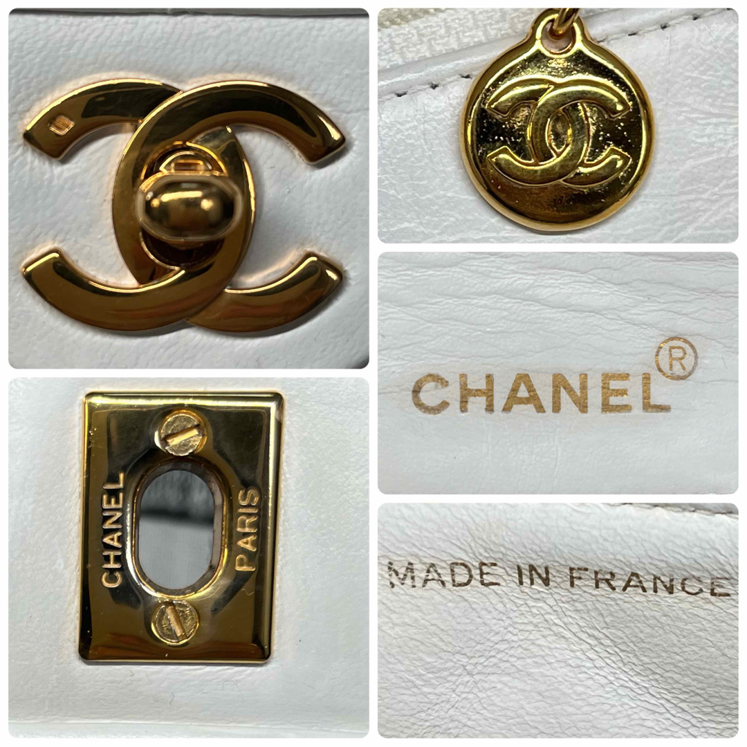 CHANEL(シャネル)のレア✨ヴィンテージCHANELミニマトラッセ　チェーンショルダーバッグ　ホワイト レディースのバッグ(ショルダーバッグ)の商品写真