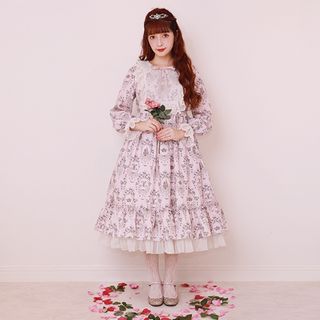 エミリーテンプルキュート(Emily Temple cute)のMelody Basket Rose Princessヨーク切替ワンピース(ひざ丈ワンピース)