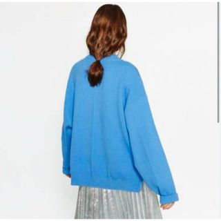 ザラ(ZARA)のZARA⚫︎ニット⚫︎ジッパーデザイン⚫︎オーバーサイズ⚫︎スカイブルー⚫︎S(ニット/セーター)