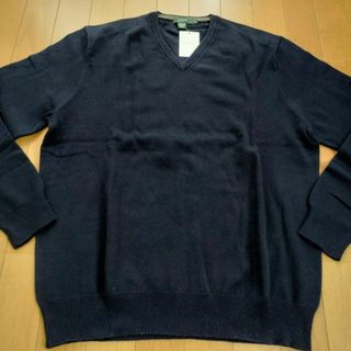 ジェイクルー(J.Crew)の【新品】レナウンJ.CREWカシミヤ混コットンVネックセーター濃紺(ニット/セーター)