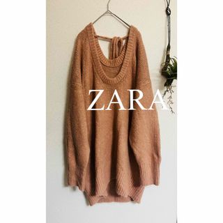 美品　ZARA ザラ　ニット　ワンピース　ケーブル　ウール　赤　人気　完売