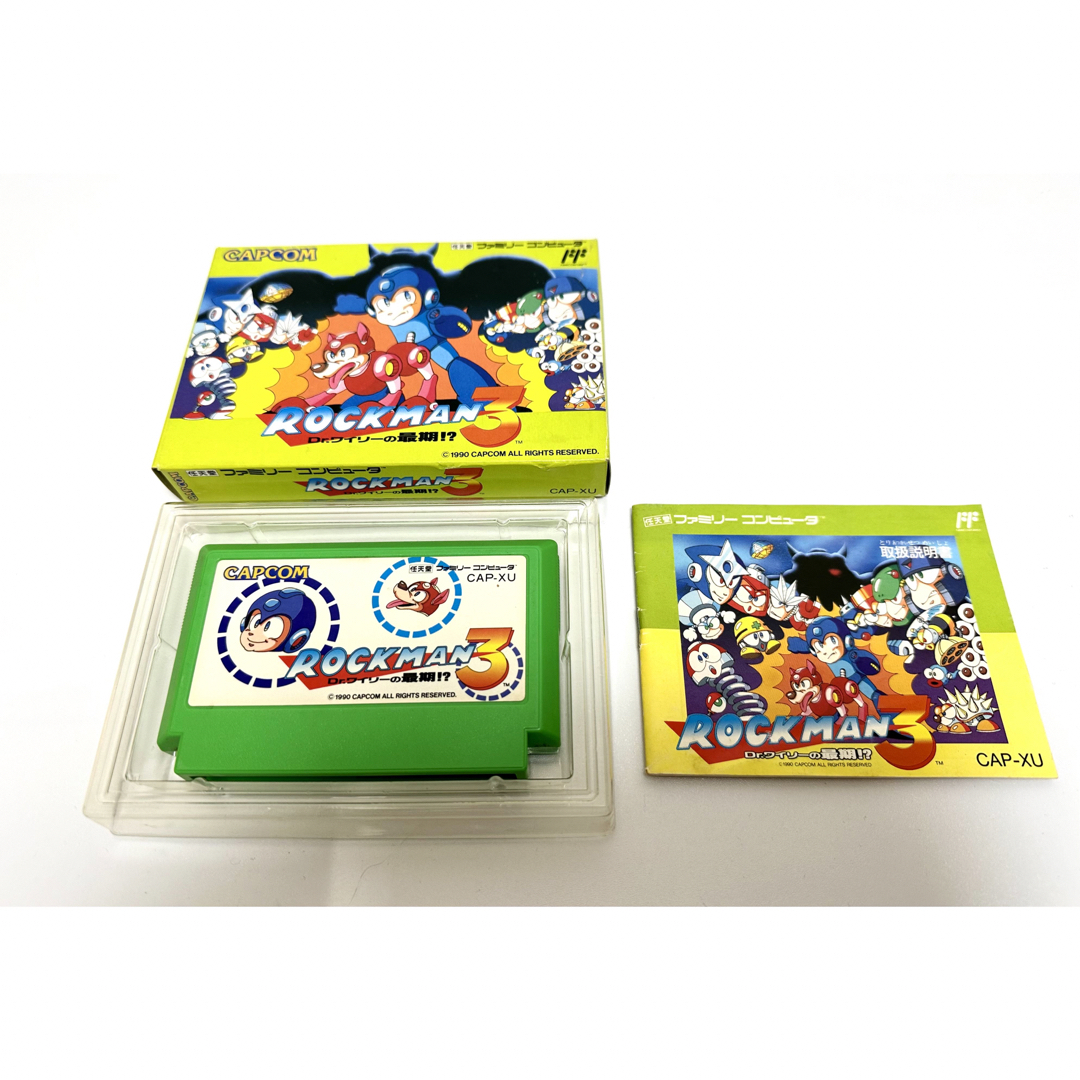 ロックマン3□箱、説明書、ソフトのセット ファミコンシンディレトロ ロックマン3□箱、説明書、ソフトのセット ファミコンシンディレトロ