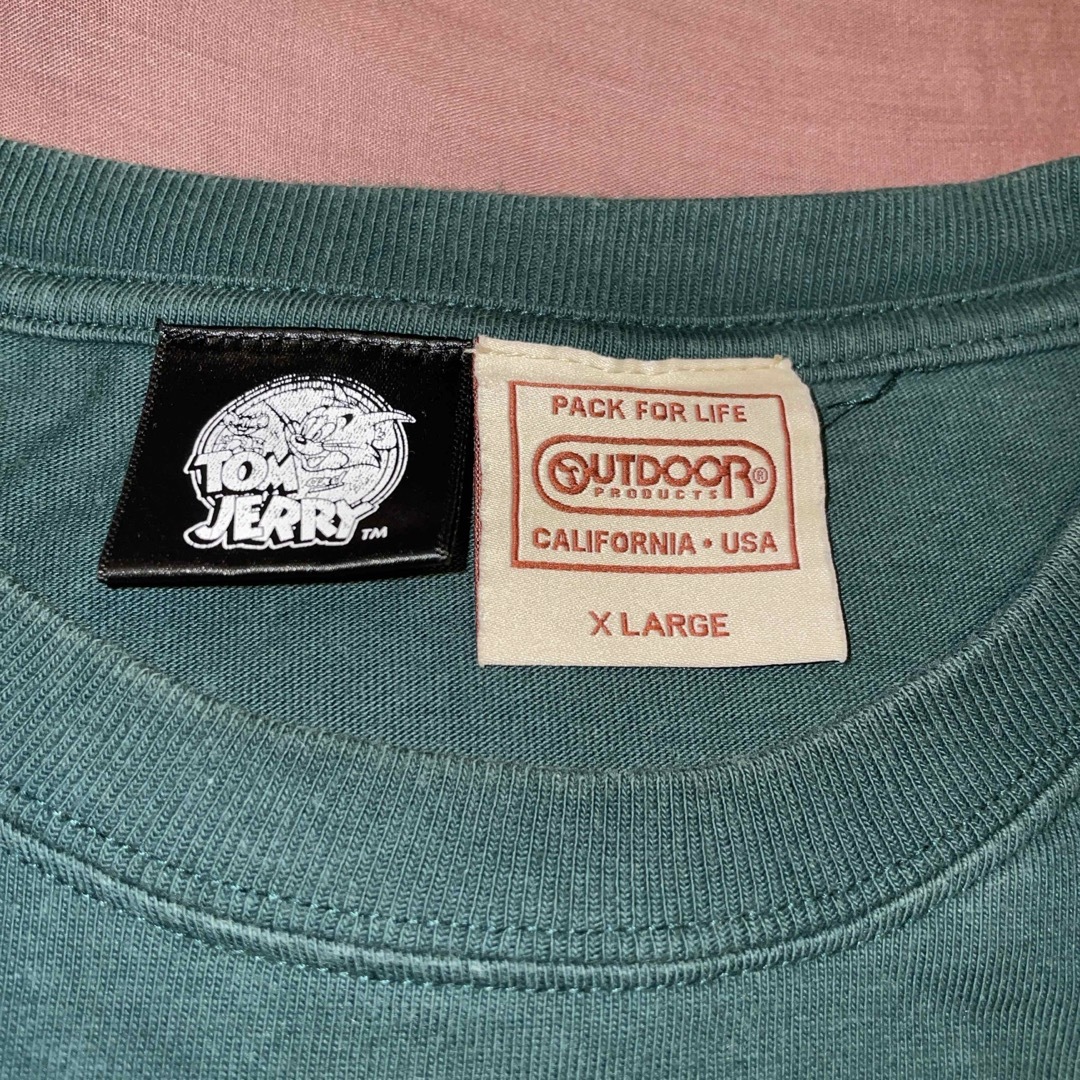 OUTDOOR(アウトドア)のアウトドア ×トムとジェリー  ロング Tシャツ ダークグリーン XL メンズのトップス(Tシャツ/カットソー(七分/長袖))の商品写真