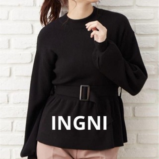 イング(INGNI)の一回着用❤️INGNI ベルト付き　ペプラムニット(ニット/セーター)