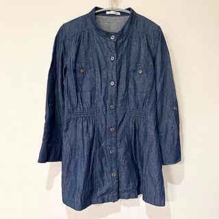 【超美品】デニムシャツ シャツ デニム 13号 LL ブルー(シャツ/ブラウス(長袖/七分))