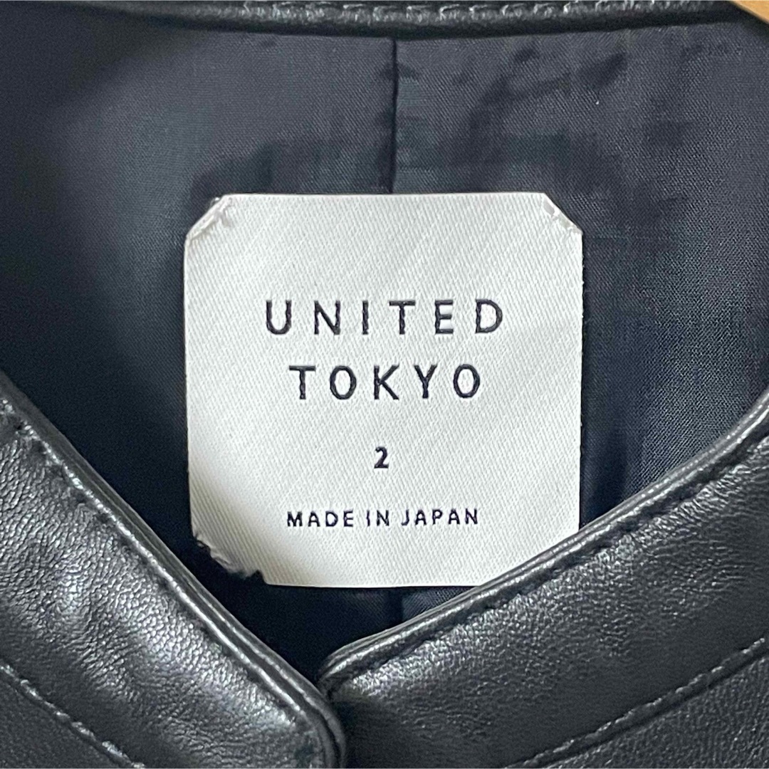 【美品】UNITED TOKYO ラムレザー 羊革 シングルライダース 2 黒メンズ