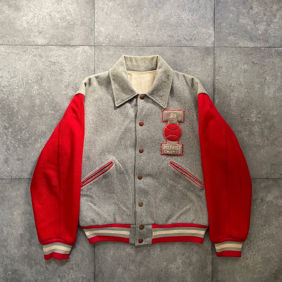 50s スタジャン リバーシブル グレー×レッド M相当の通販 by 50s スタジャン リバーシブル グレー×レッド M相当の通販 by