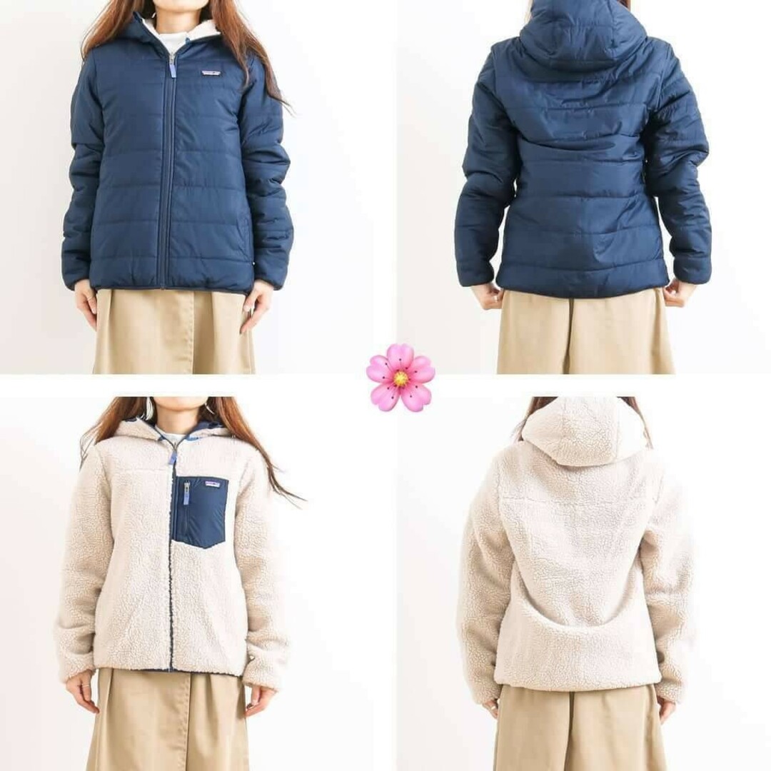 patagonia(パタゴニア)の国内正規品 ネイビー キッズサイズXXL パタゴニア リバーシブルフーディ キッズ/ベビー/マタニティのキッズ服女の子用(90cm~)(ジャケット/上着)の商品写真