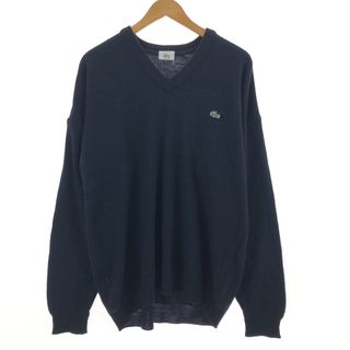 ラコステ(LACOSTE)の古着 ラコステ LACOSTE Vネック ウールｘアクリルニットセーター メンズXL /eaa407629(ニット/セーター)