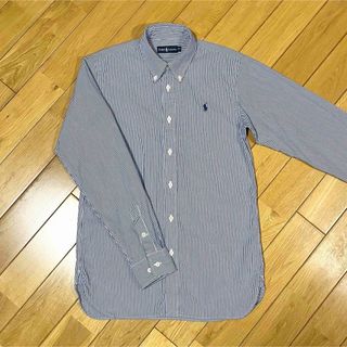 ラルフローレン(Ralph Lauren)の《新品》【160】ラルフローレン　長袖シャツ　ストライプ柄　ネイビー　白(ブラウス)