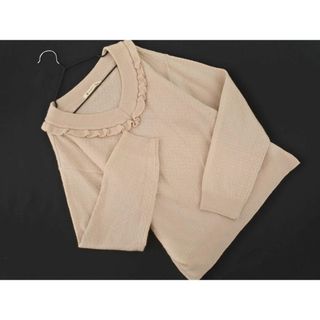 マジェスティックレゴン(MAJESTIC LEGON)のMAJESTIC LEGON マジェスティックレゴン フリル ニット セーター sizeM/ピンクベージュ ◇■ レディース(ニット/セーター)