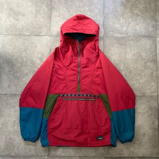 エルエルビーン(L.L.Bean)の80s エルエルビーン アノラックパーカー USA製 M レッド チロリアン(マウンテンパーカー)