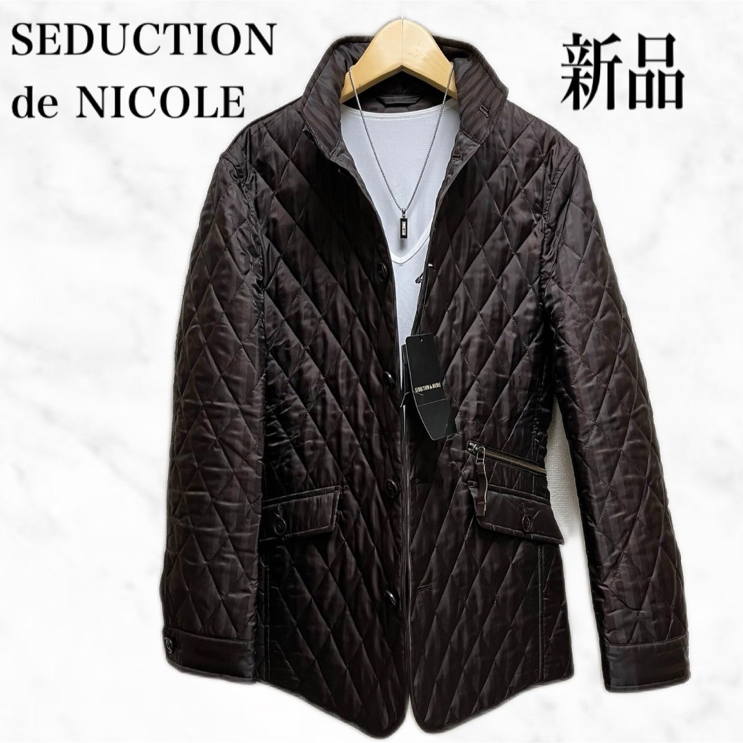 買い方 SEDUCTION NICOLE 中綿ジャケット キルティングジャケット 茶 ...