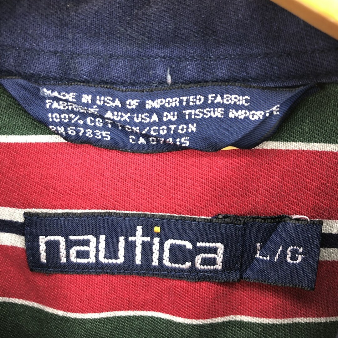 NAUTICA(ノーティカ)の古着 ノーティカ NAUTICA マルチストライプ 長袖 ボタンダウンシャツ USA製 メンズL /eaa397672 メンズのトップス(シャツ)の商品写真