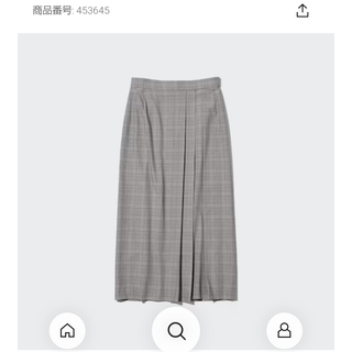 ユニクロ(UNIQLO)のUNIQLO　サイドプリーツナロースカート　グレイ(ロングスカート)