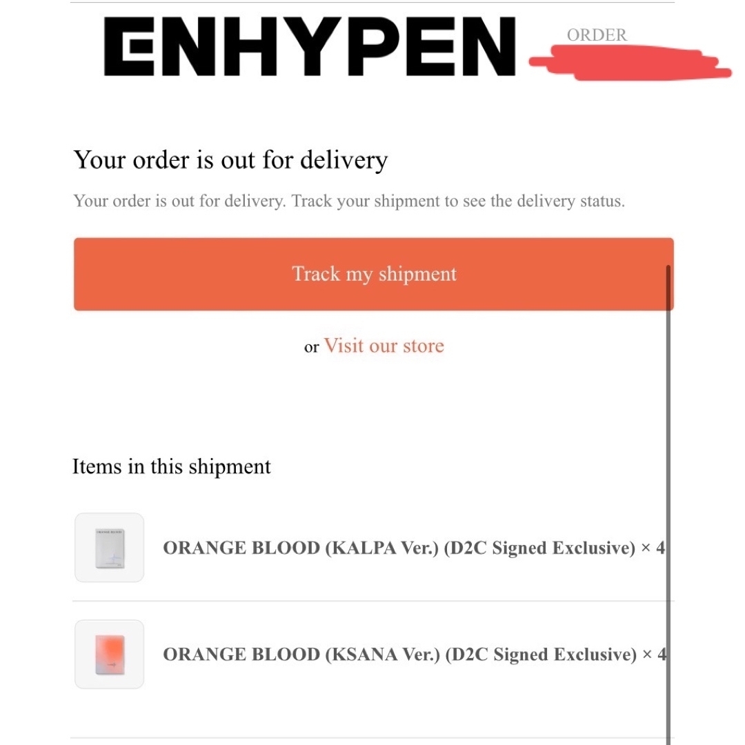 ENHYPEN(エンハイプン)の【ニキ④】ENHYPEN ORANGE BLOOD US限定 サインポストカード エンタメ/ホビーのCD(K-POP/アジア)の商品写真